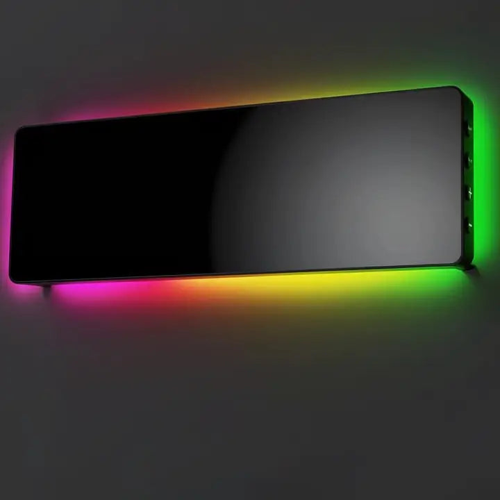 42 cm Large Digital Wall Clock with Bluetooth Sync RGB LED Lights 11 Scene Modes Remote Dual Alarms Auto DST Temperature for Office Gaming