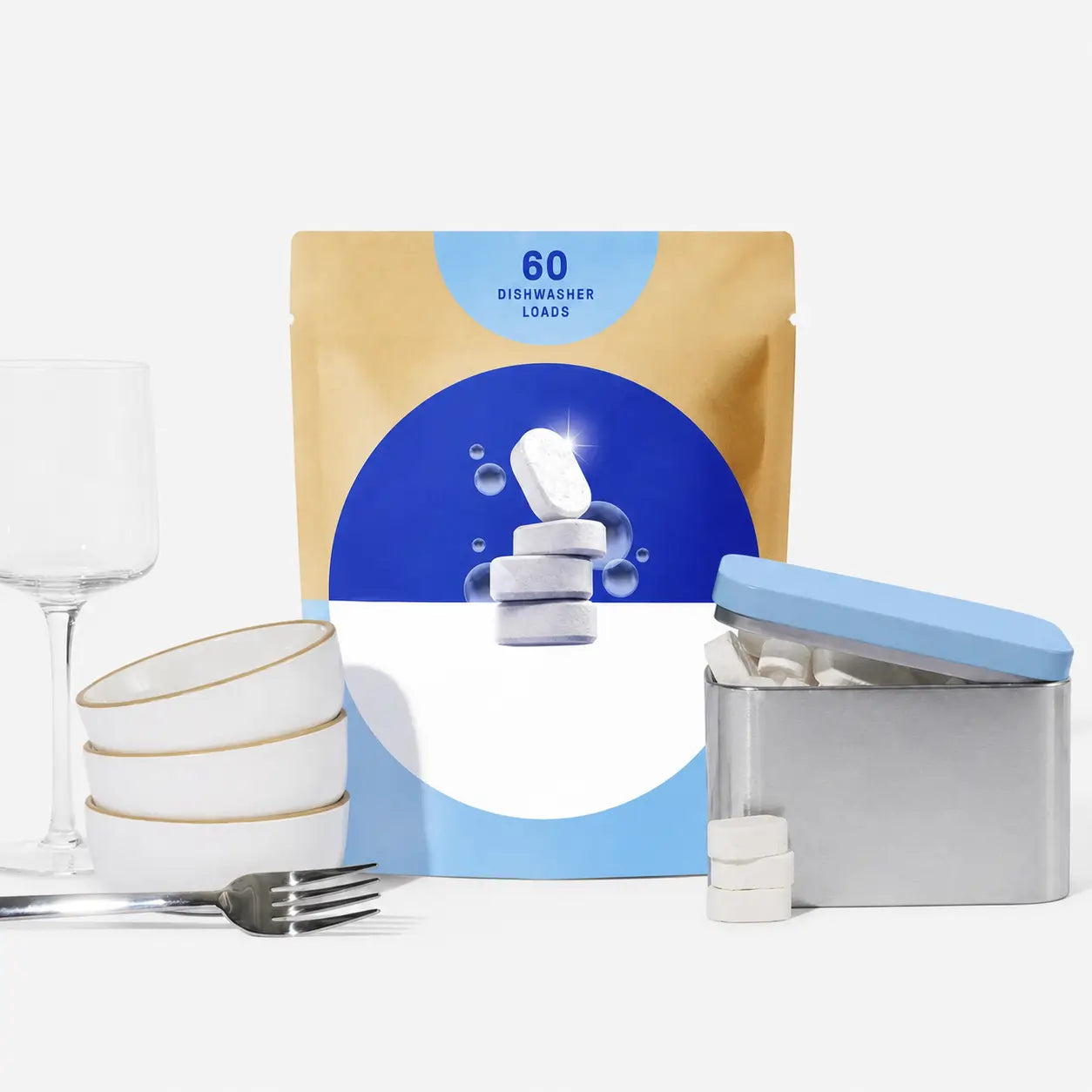 Mineral and plant-based dishwasher tablets, fragrance-free and plastic-free, for compact dishwashing with clean ingredients and effective stain removal in eco-conscious homes Tomyhome Global