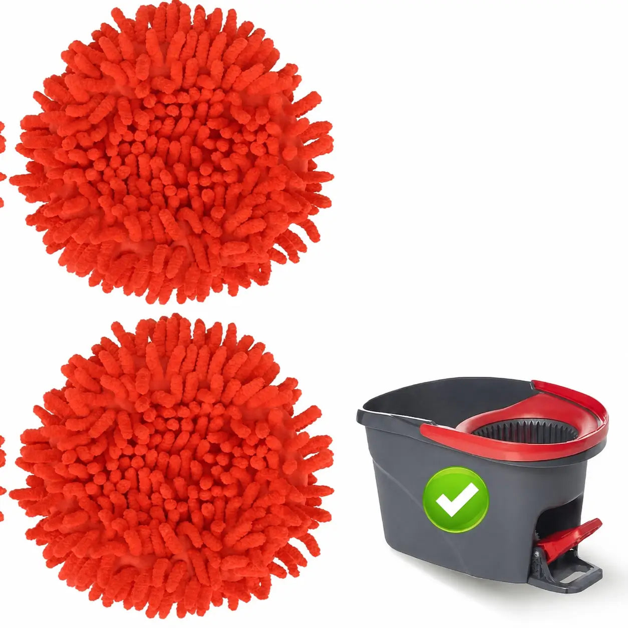 Chenille duster replacement heads with electrostatic microfiber for dry dusting on 1 TankSystem mops, household appliances, ceilings, blinds, furniture, and cars Tomyhome Global