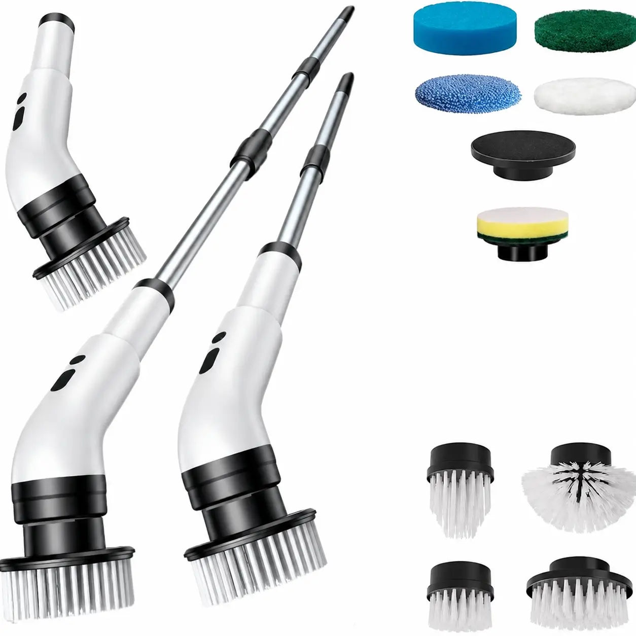 Cordless Electric Spin Scrubber with 9 Brush Heads, Extendable Handle and IPX7 Waterproof Cleaning for Bathrooms, Tile, Tubs and Kitchens Tomyhome Global