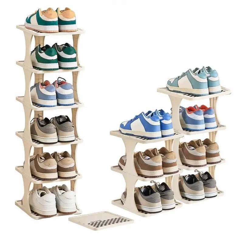 Vertical Detachable Shoe Storage Rack Space-Saving 6 or 9 Tier Shelves Portable Entryway Cabinet Stand for Closet Footwear Organizer Home Storage