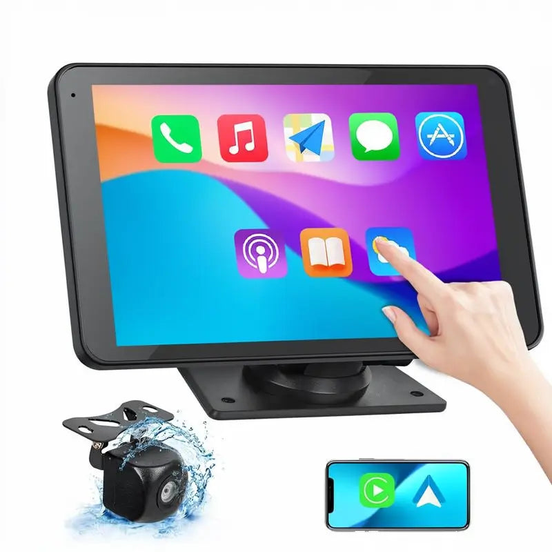 17.8 cm Wireless CarPlay Screen for Android iOS Portable Car Play Adapter Touchscreen Display for Seamless In-Car Navigation and Audio Playback