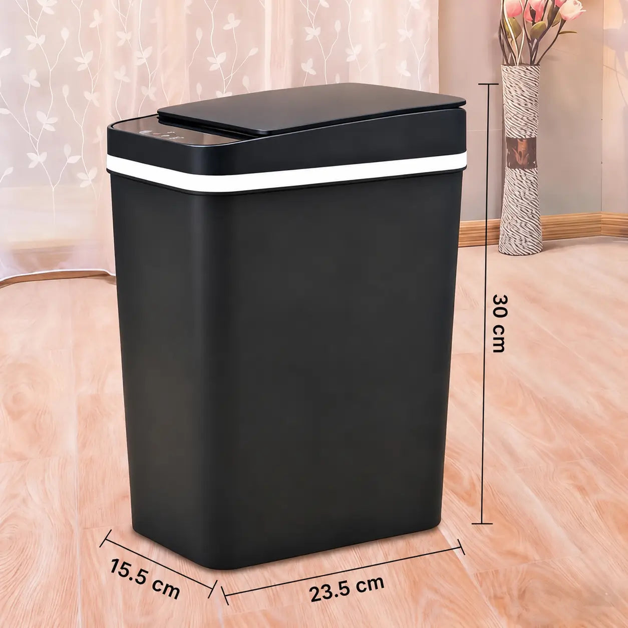 12L Touchless Motion Sensor Trash Can with Airtight Lid, Slim Waterproof Design, and Low-Noise Lid for Kitchen, Bathroom, Bedroom, Office Use Tomyhome Global