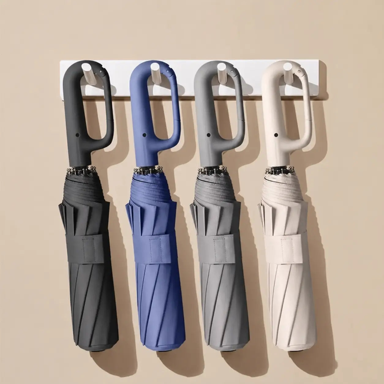 Automatic folding umbrella with 10-rib wind-resistant frame and loop buckle for commuting, travel, rain and sun protection for men and women Tomyhome Global