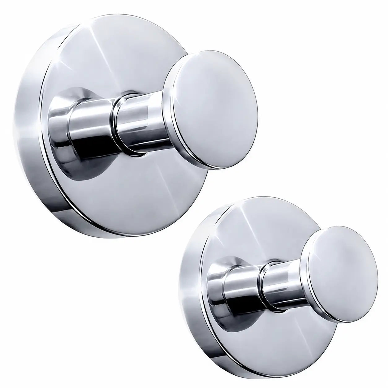 Matte Black Suction Cup Hooks, 2-Pack No-Drill Reusable Wall Hangers for Shower, Bathroom, Kitchen, Towels, Robes and Loofahs Tomyhome Global