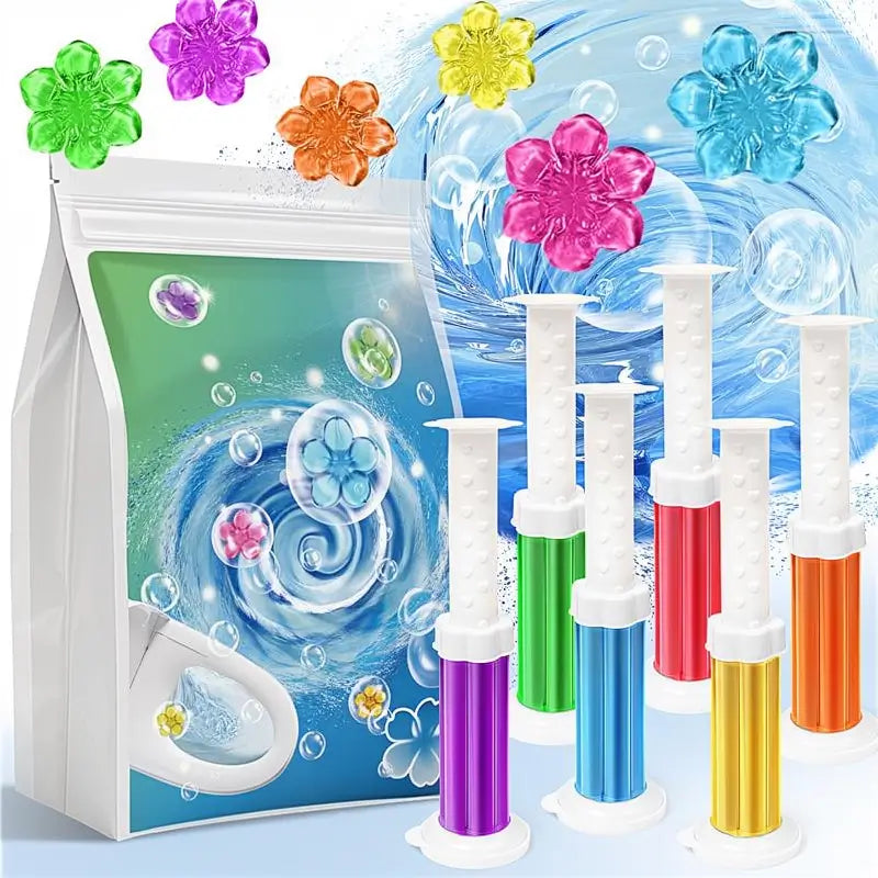 Toilet Gel Stamp Deodorizer Bathroom Air Freshener Long Lasting Scent Effective Bowl Cleaning Home Restroom Hygiene Floral Scent Multi Action Set