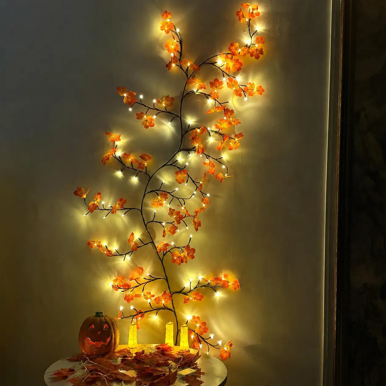 Weather-resistant 200 cm USB powered LED branch vine light for DIY hanging ambient wall lighting, weddings, festivals, Halloween and year-round home decor Tomyhome Global