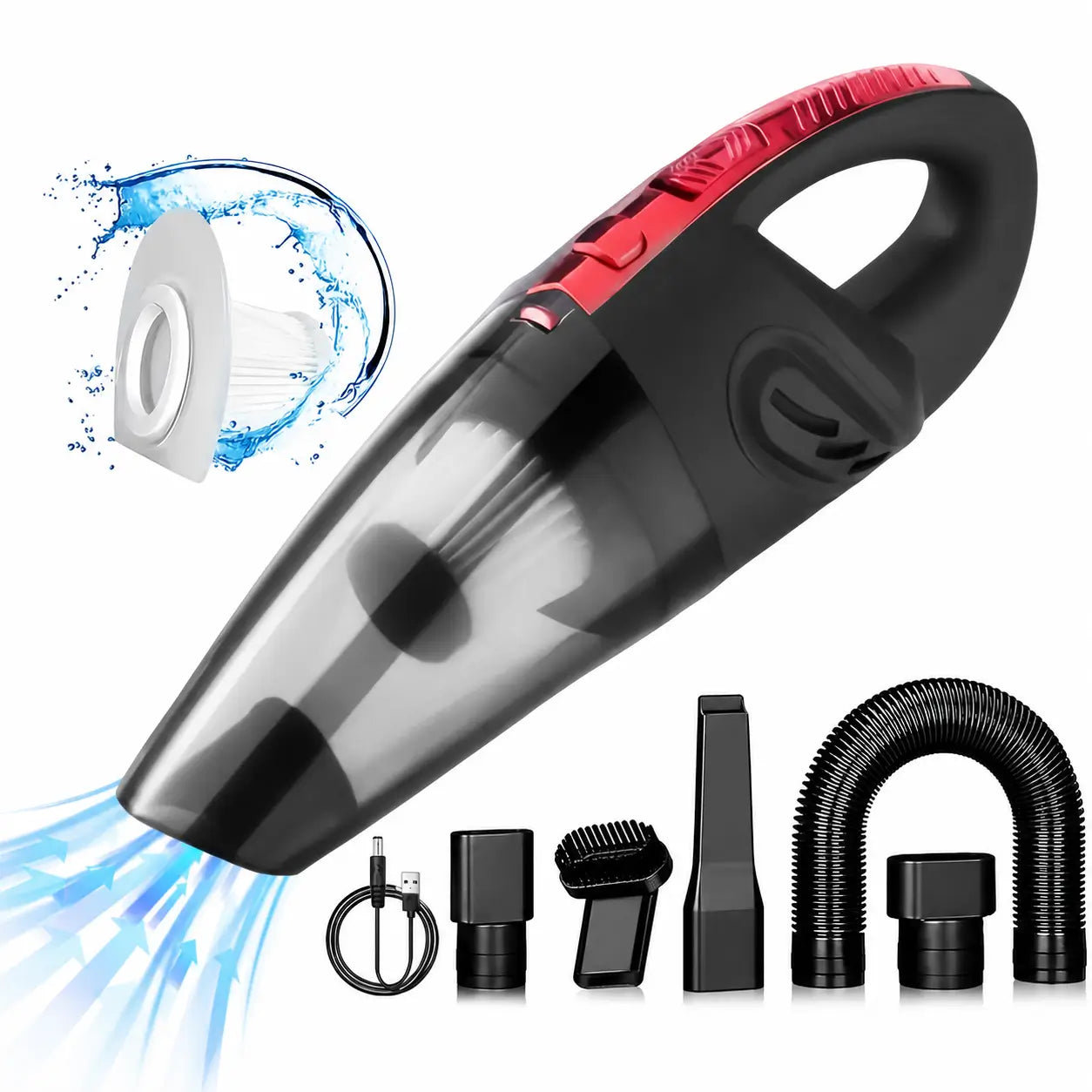 Lightweight mini handheld vacuum with strong suction, wireless cleaning and attachment tools for quick car, home, keyboard and furniture messes Tomyhome Global