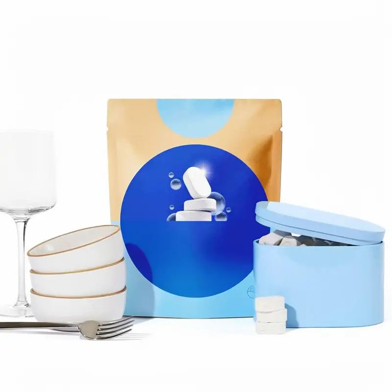 Eco Friendly Dishwasher Tablets Plastic Free Plant Based Refill Pack Tin Kitchen Grease Removal Safe Formula Sustainable Daily Wash Tool Set