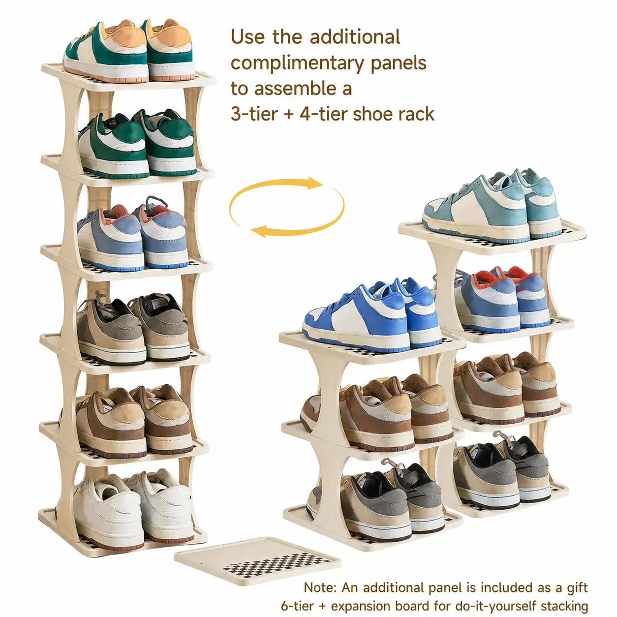 Detachable vertical shoe rack with adjustable 6 or 9 layers for space-saving entryway, bedroom, and closet footwear storage at home Tomyhome Global