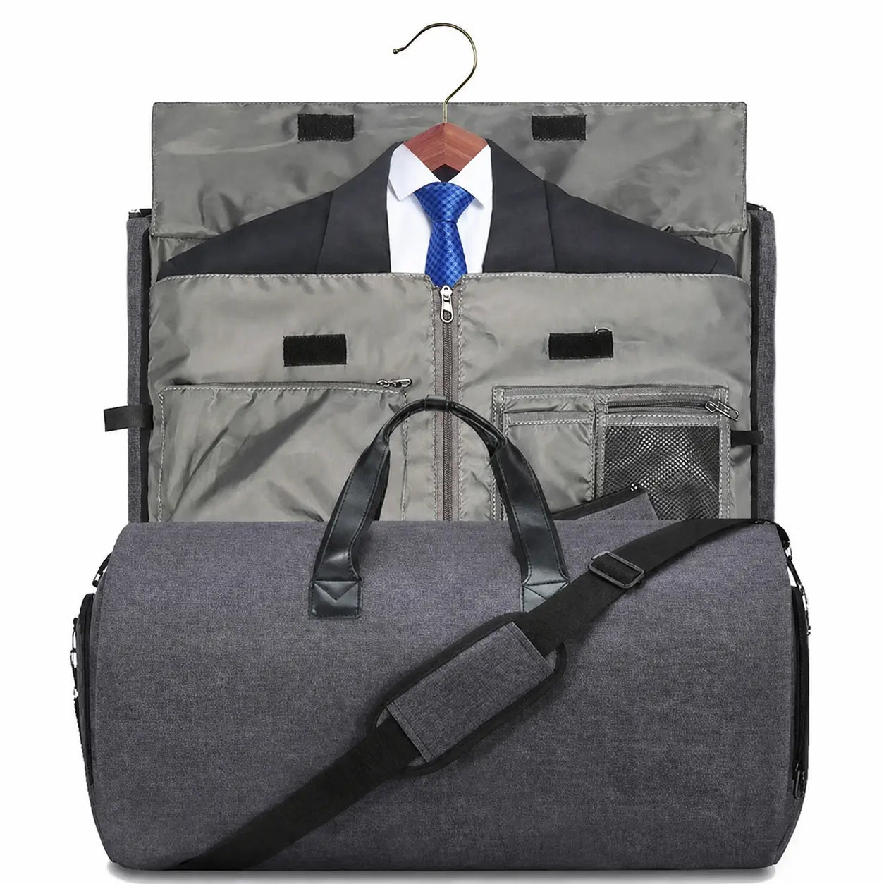 57L Travel Duffle Bag with Garment and Shoe Compartments, Water-Resistant Carry-On Weekender for Gym, Business Flights, Weddings, and Hospital Packing Tomyhome Global