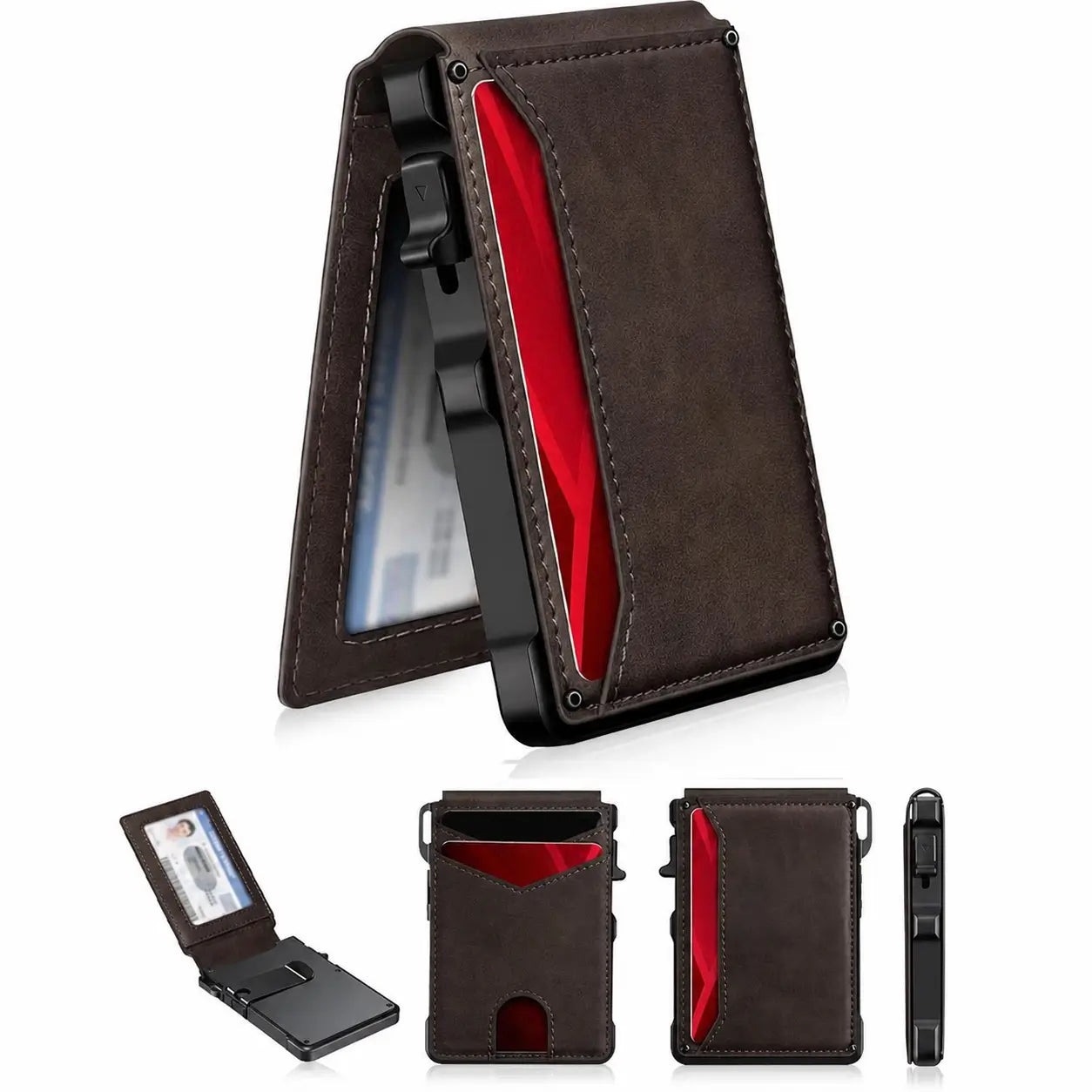 Men’s Slim RFID Blocking Bifold Wallet with Pop-Up Card Access, Removable Money Clip and ID Window for Everyday Pocket Carry Tomyhome Global