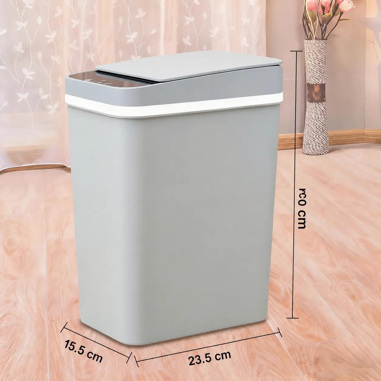 12L Touchless Motion Sensor Trash Can with Airtight Lid, Slim Waterproof Design, and Low-Noise Lid for Kitchen, Bathroom, Bedroom, Office Use Tomyhome Global
