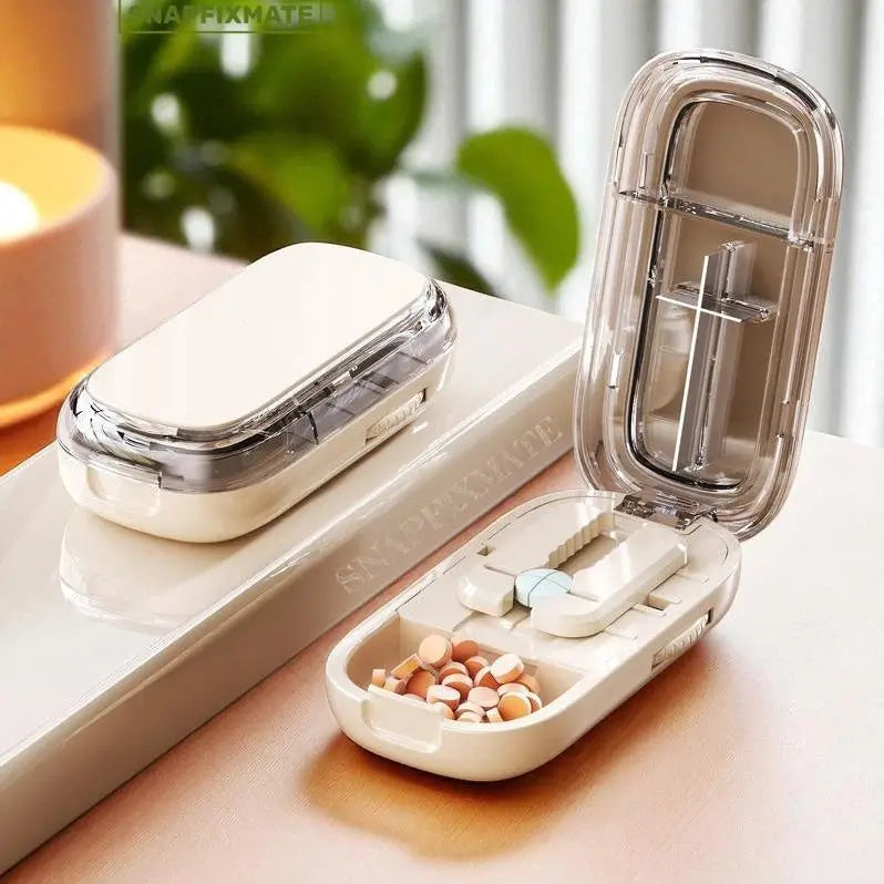 Adjustable Multi Pill Cutter and Splitter for Small Tablets with Precise Alignment Design for Daily Medication Management Easy Grip Cutting Tool