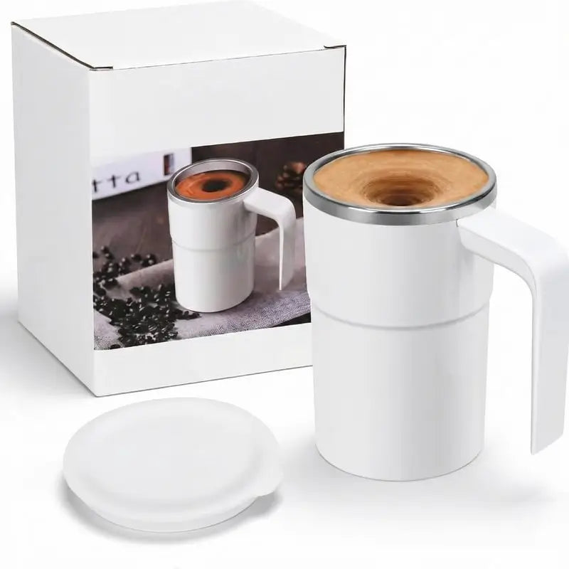 Rechargeable Electric Self-Stirring Coffee Mug Automatic Magnetic Mixing Cup with LCD Thermometer for Milk Tea Cocoa Office Home Travel Kitchen Tool Gadget