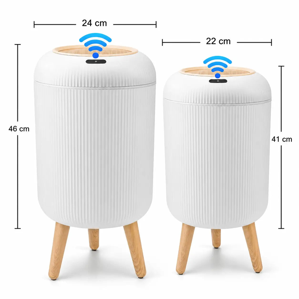 Smart motion sensor trash can with sealed lid, quiet close, and space-saving Nordic style for bathroom, bedroom, kitchen, or home office Tomyhome Global