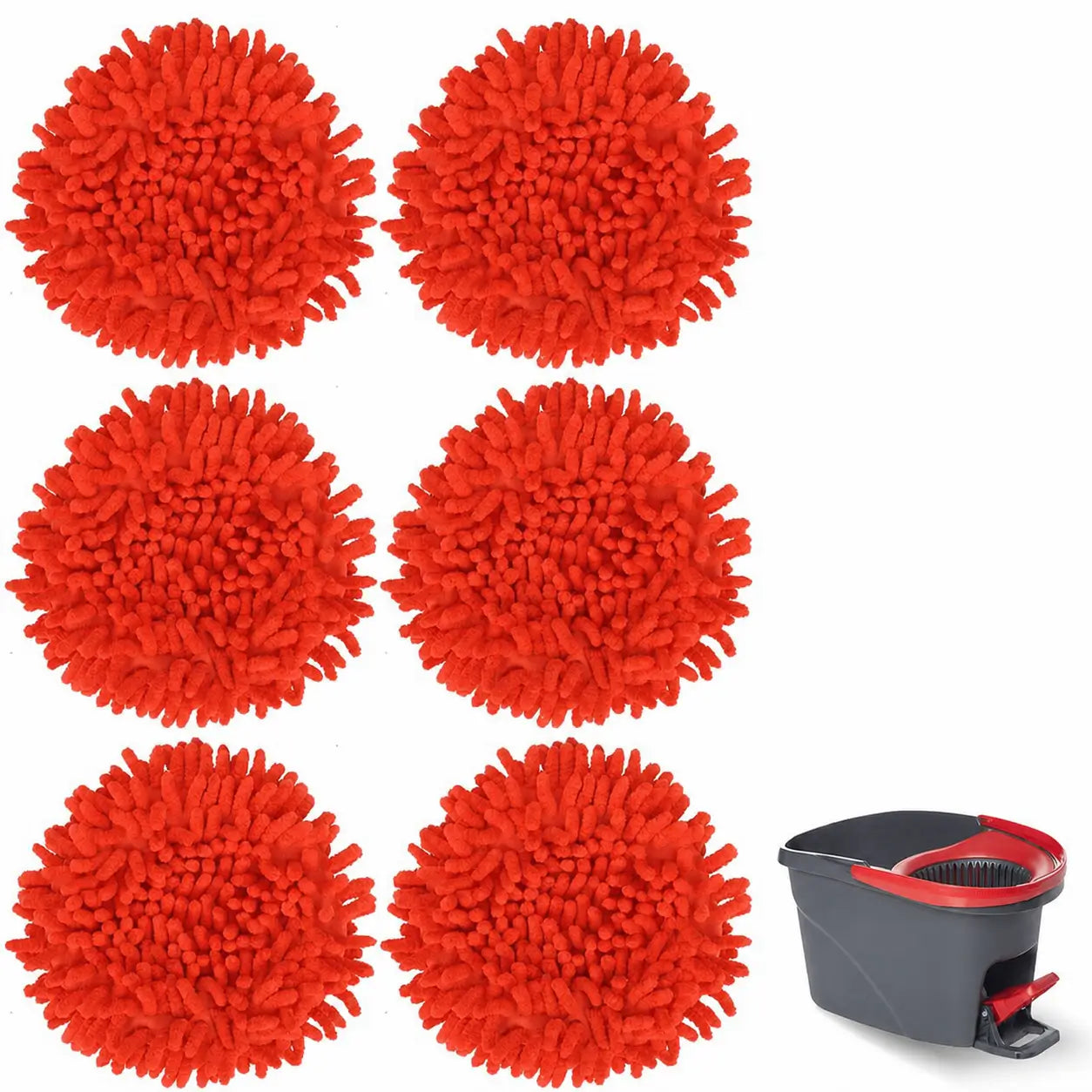 Chenille duster replacement heads with electrostatic microfiber for dry dusting on 1 TankSystem mops, household appliances, ceilings, blinds, furniture, and cars Tomyhome Global