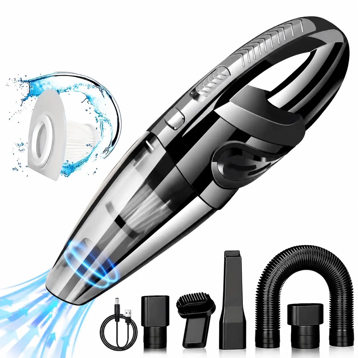 Lightweight mini handheld vacuum with strong suction, wireless cleaning and attachment tools for quick car, home, keyboard and furniture messes Tomyhome Global