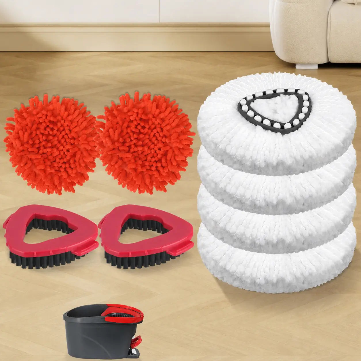 Chenille duster replacement heads with electrostatic microfiber for dry dusting on 1 TankSystem mops, household appliances, ceilings, blinds, furniture, and cars Tomyhome Global