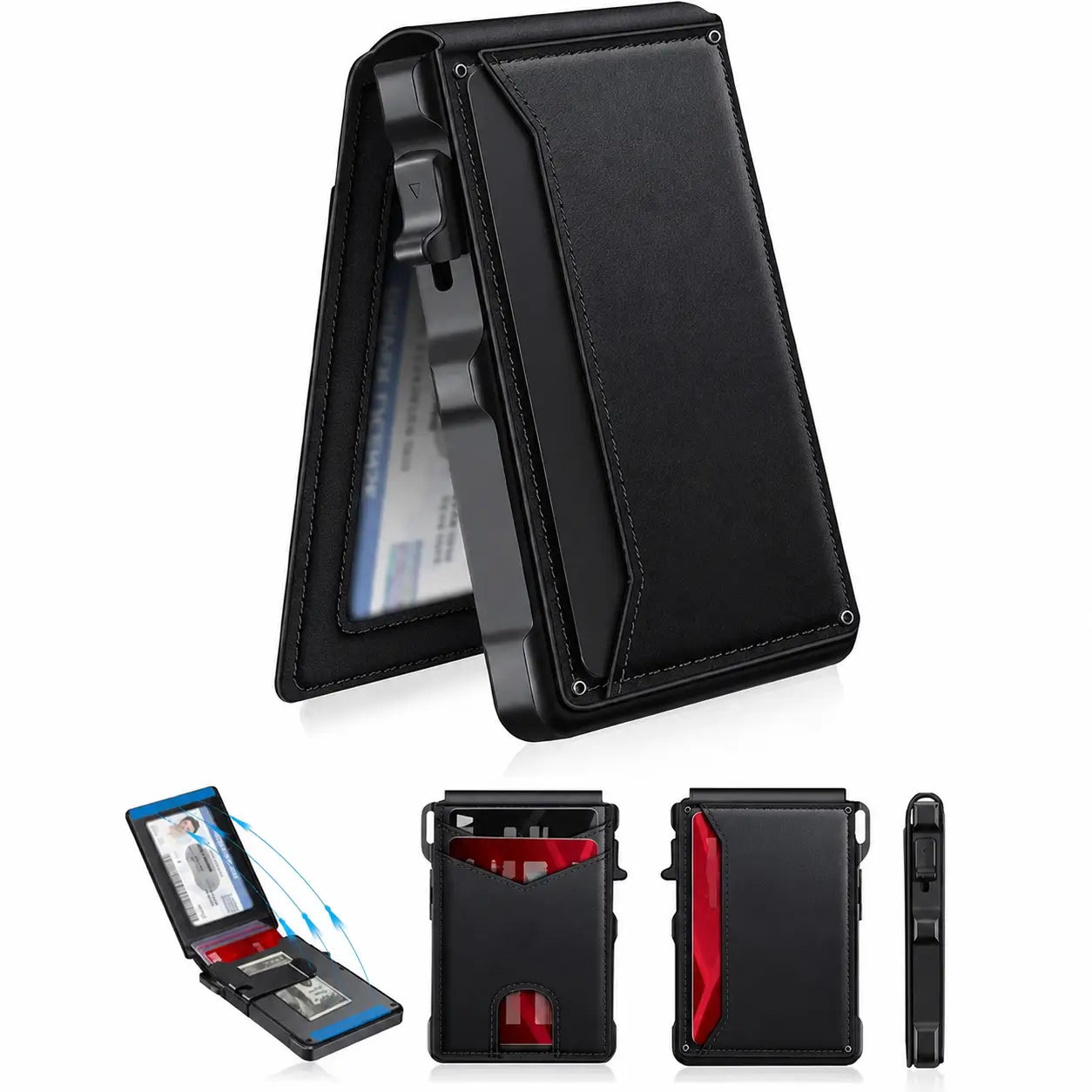 Men’s Slim RFID Blocking Bifold Wallet with Pop-Up Card Access, Removable Money Clip and ID Window for Everyday Pocket Carry Tomyhome Global