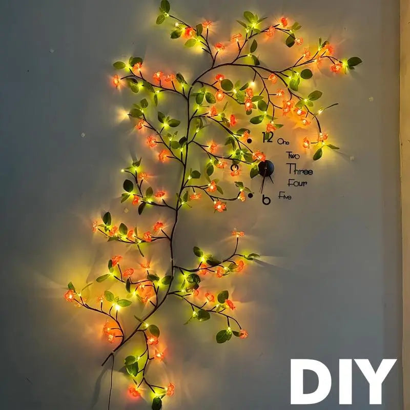 Weather-resistant 200 cm USB powered LED branch vine light for DIY hanging ambient wall lighting, weddings, festivals, Halloween and year-round home decor Tomyhome Global