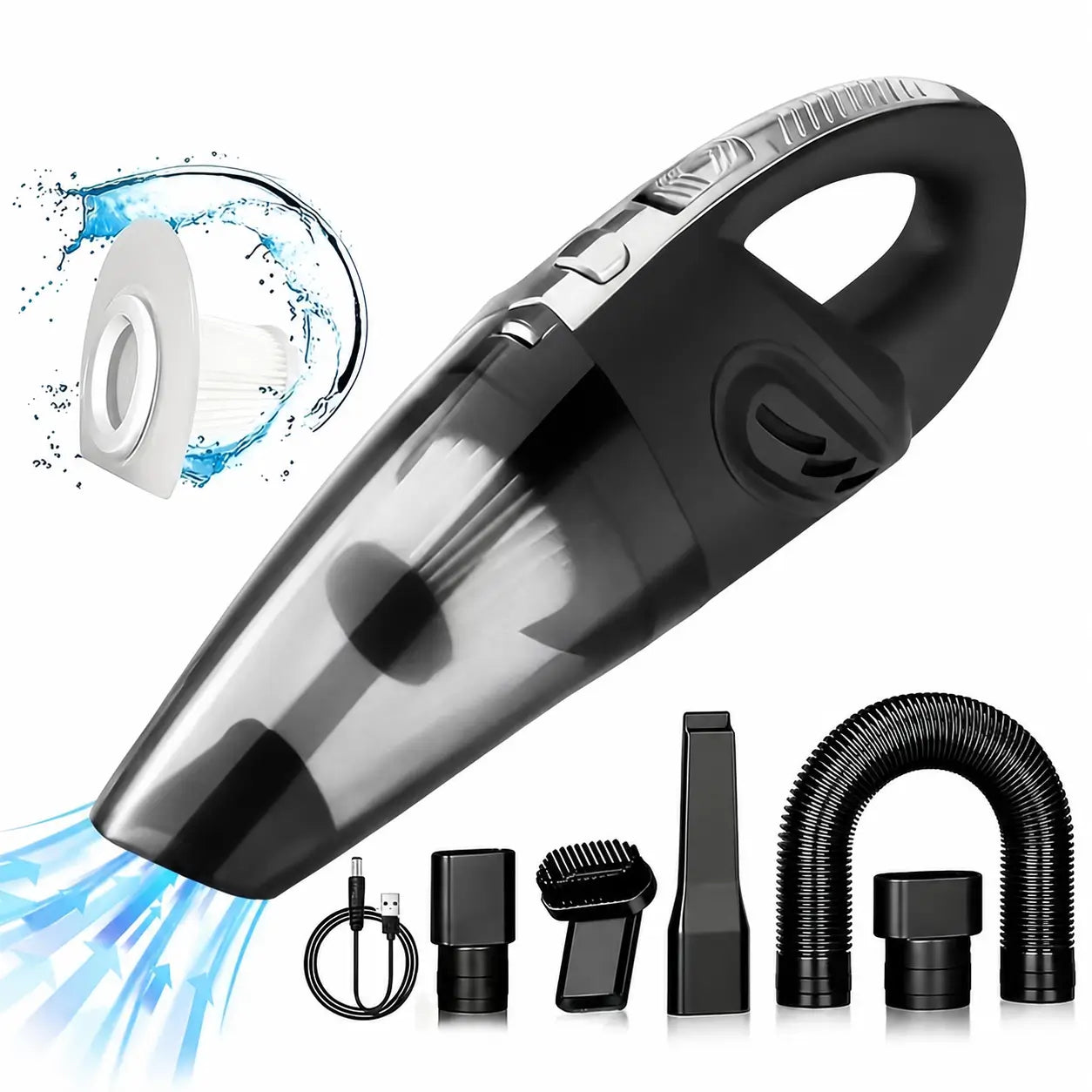 Lightweight mini handheld vacuum with strong suction, wireless cleaning and attachment tools for quick car, home, keyboard and furniture messes Tomyhome Global