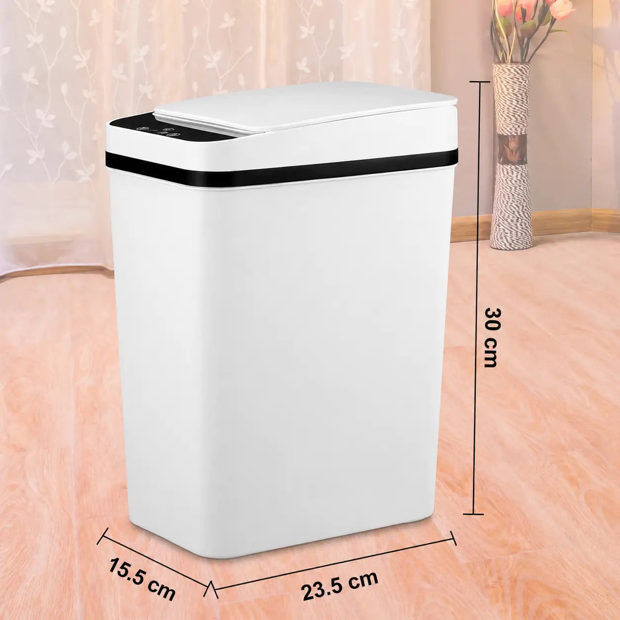 12L Touchless Motion Sensor Trash Can with Airtight Lid, Slim Waterproof Design, and Low-Noise Lid for Kitchen, Bathroom, Bedroom, Office Use Tomyhome Global