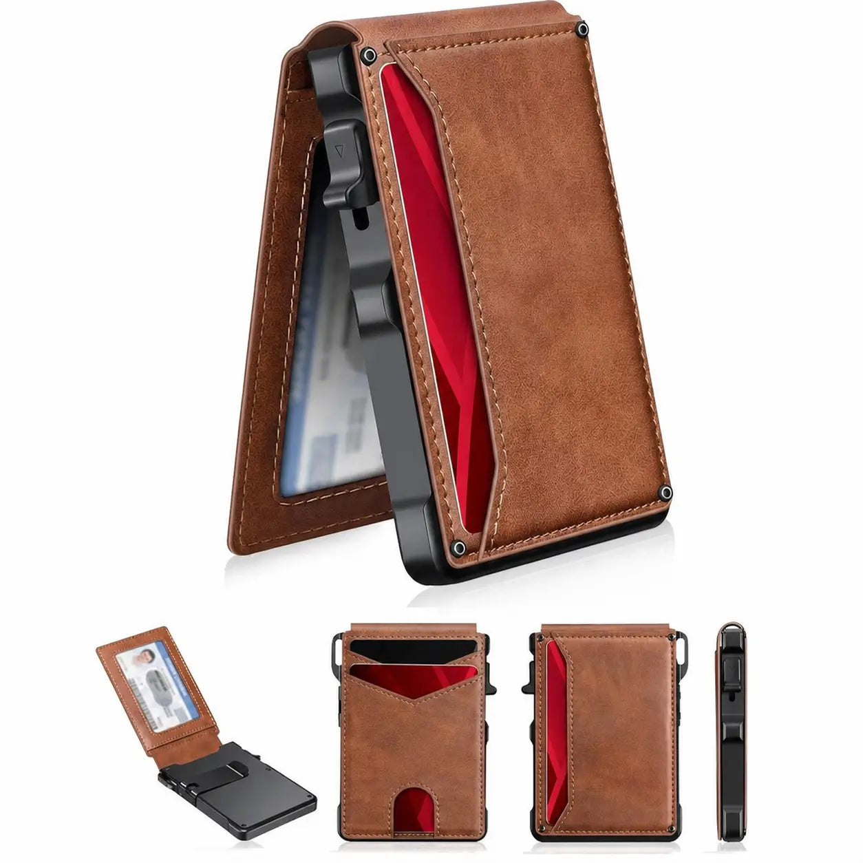 Men’s Slim RFID Blocking Bifold Wallet with Pop-Up Card Access, Removable Money Clip and ID Window for Everyday Pocket Carry Tomyhome Global