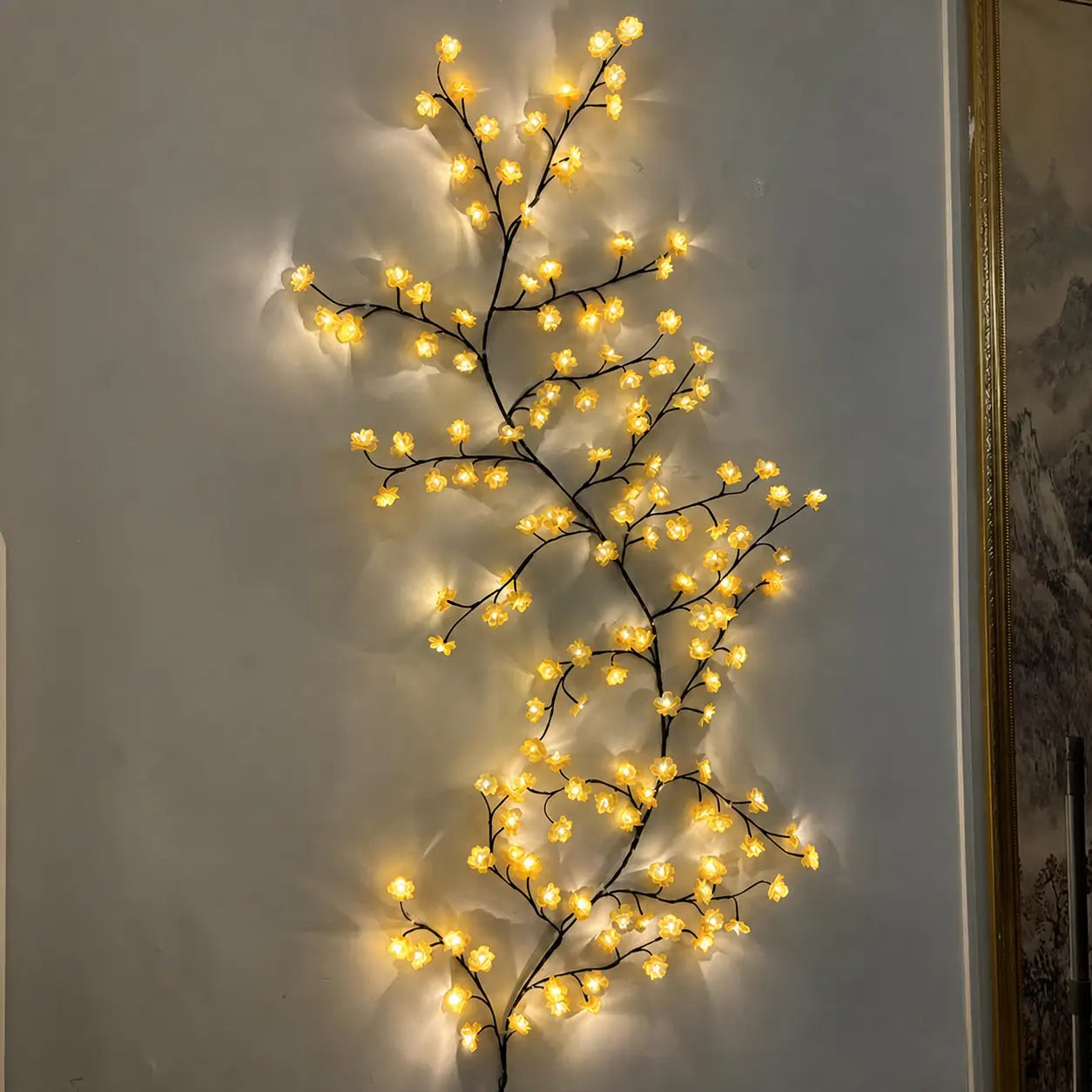 Weather-resistant 200 cm USB powered LED branch vine light for DIY hanging ambient wall lighting, weddings, festivals, Halloween and year-round home decor Tomyhome Global