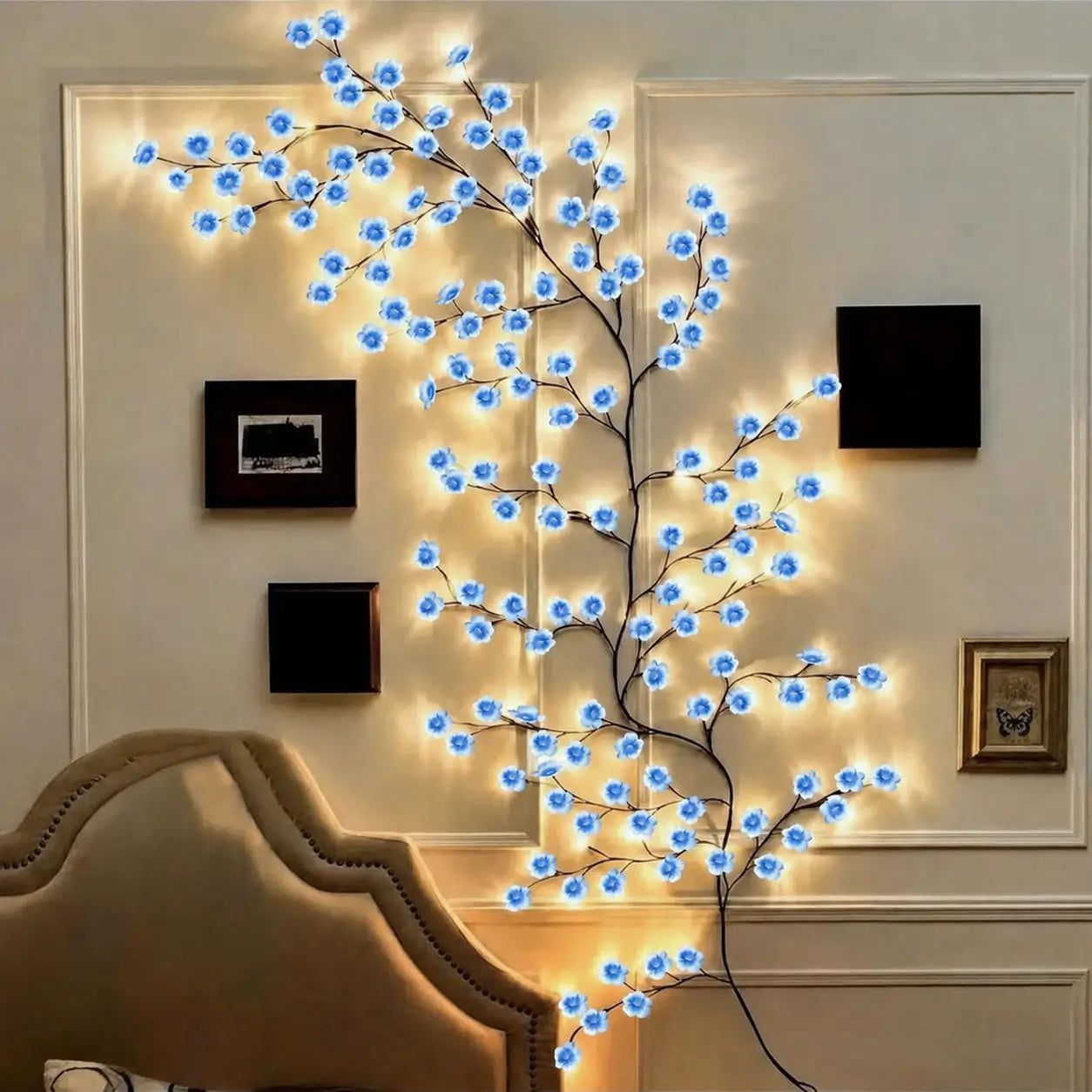 Weather-resistant 200 cm USB powered LED branch vine light for DIY hanging ambient wall lighting, weddings, festivals, Halloween and year-round home decor Tomyhome Global