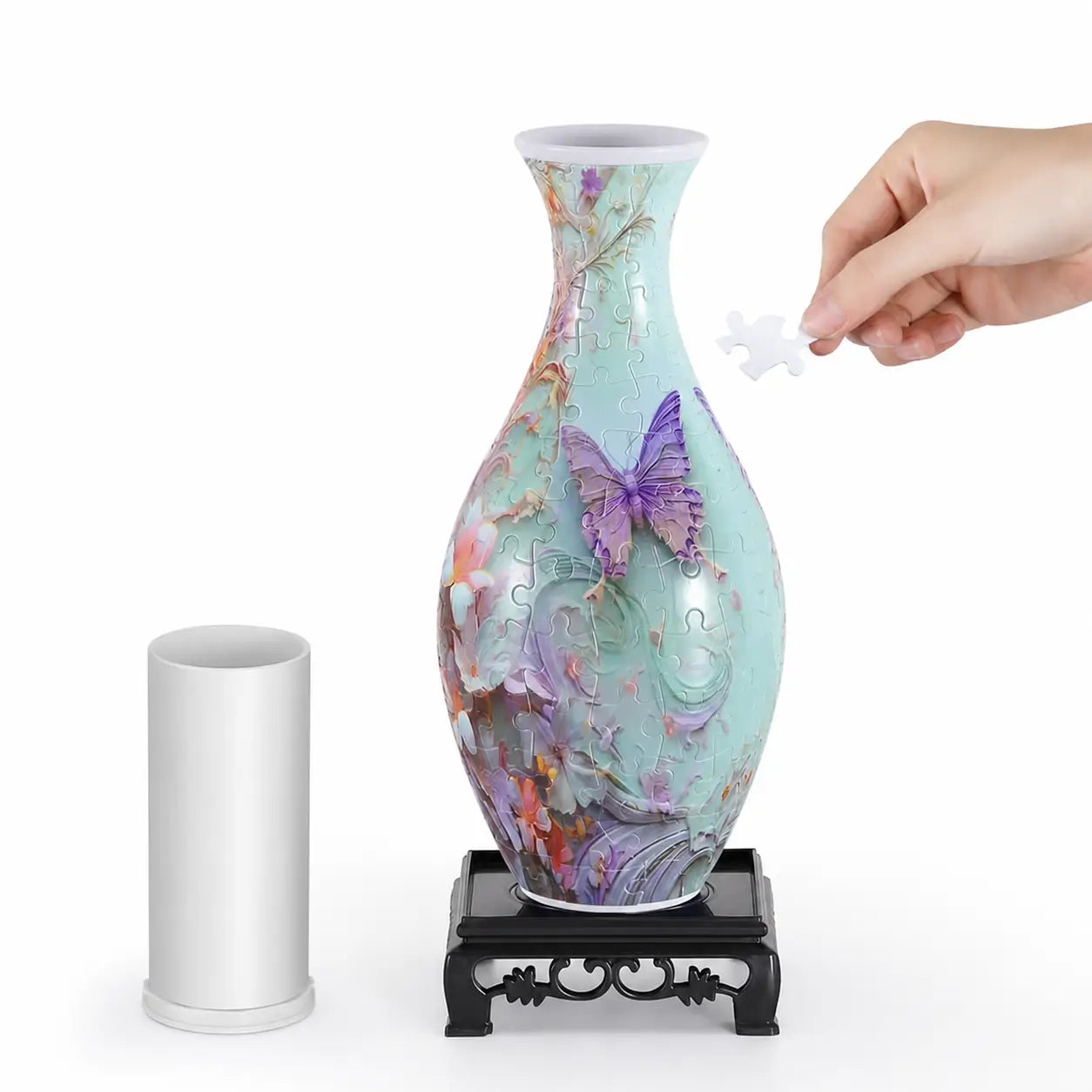 160-Piece 3D Puzzle Vase with Detachable Water Cup for Adult Jigsaw Fans, Creative Flower Arrangements, and Tabletop Home Decor Tomyhome Global