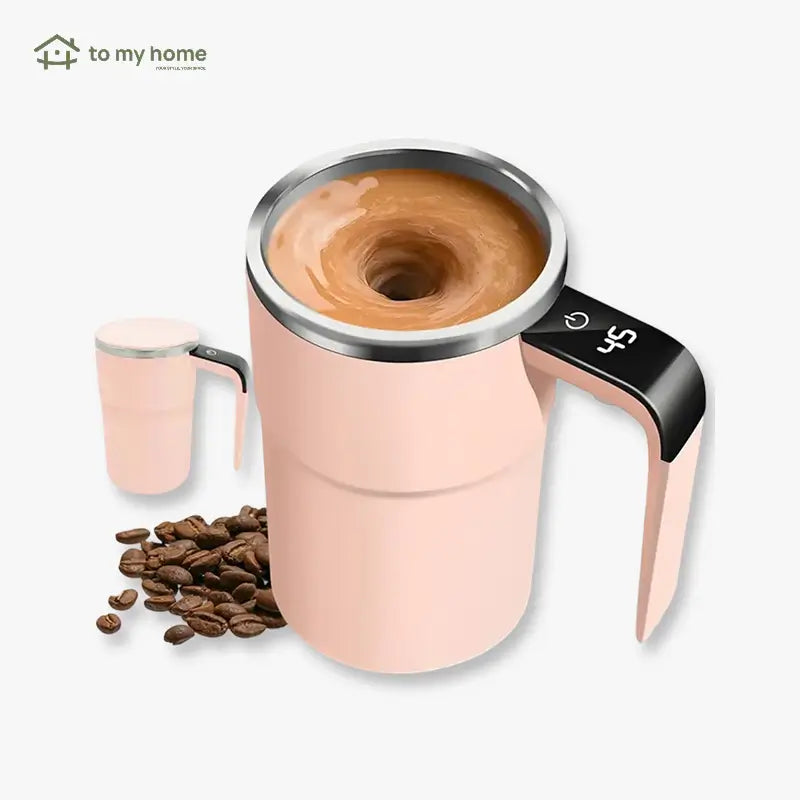 Rechargeable Electric Self-Stirring Coffee Mug Automatic Magnetic Mixing Cup with LCD Thermometer for Milk Tea Cocoa Office Home Travel Kitchen Tool Gadget