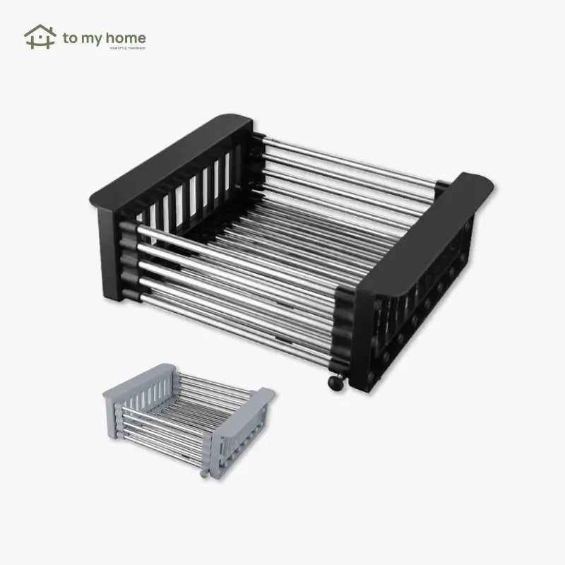 Adjustable Stainless Steel Hanging Dish Rack Multi-functional Water Filter Basket for Fruits Vegetables Sink Organizer for Storage Drying and Efficient Space