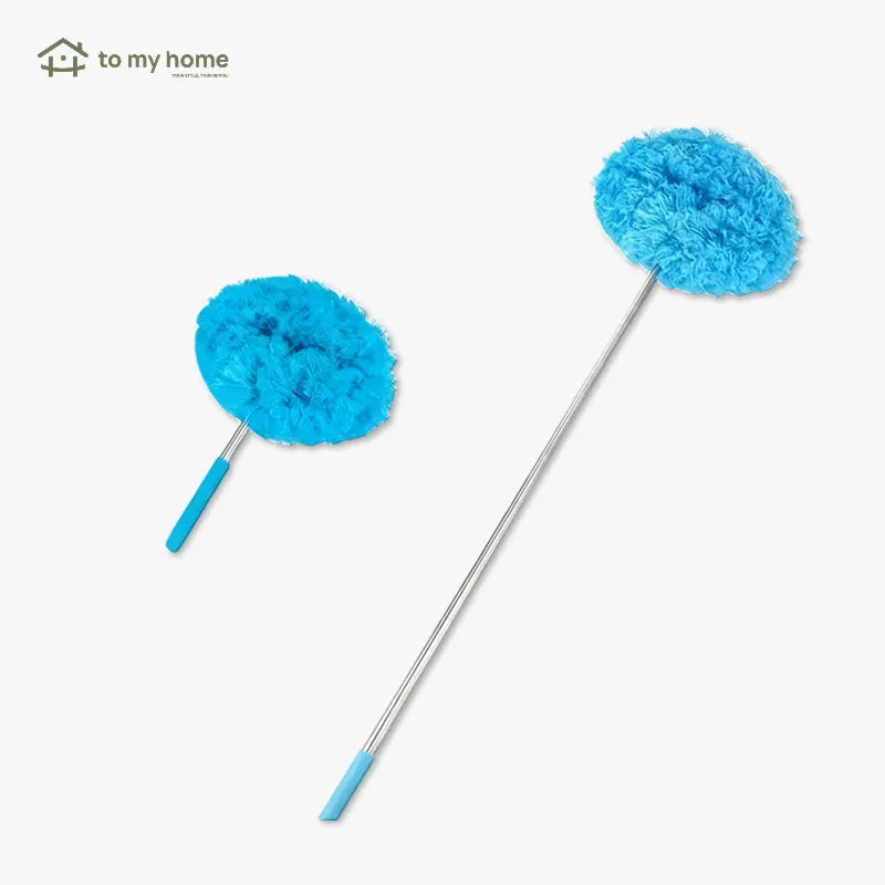 Paño de limpieza extensible con mango largo para ventiladores de techo, retiene polvo, reutilizable, lavable a máquina, garantiza alcance seguro y limpieza eficiente