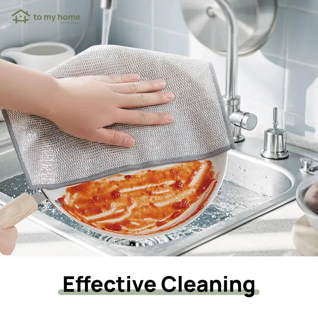 Non-Scratch Wire Dishcloths, 10-Pack 2-Layer Mesh Scrub Rags for Wet and Dry Kitchen Cleaning on Pots, Pans, Sinks and Stoves Tomyhome Global