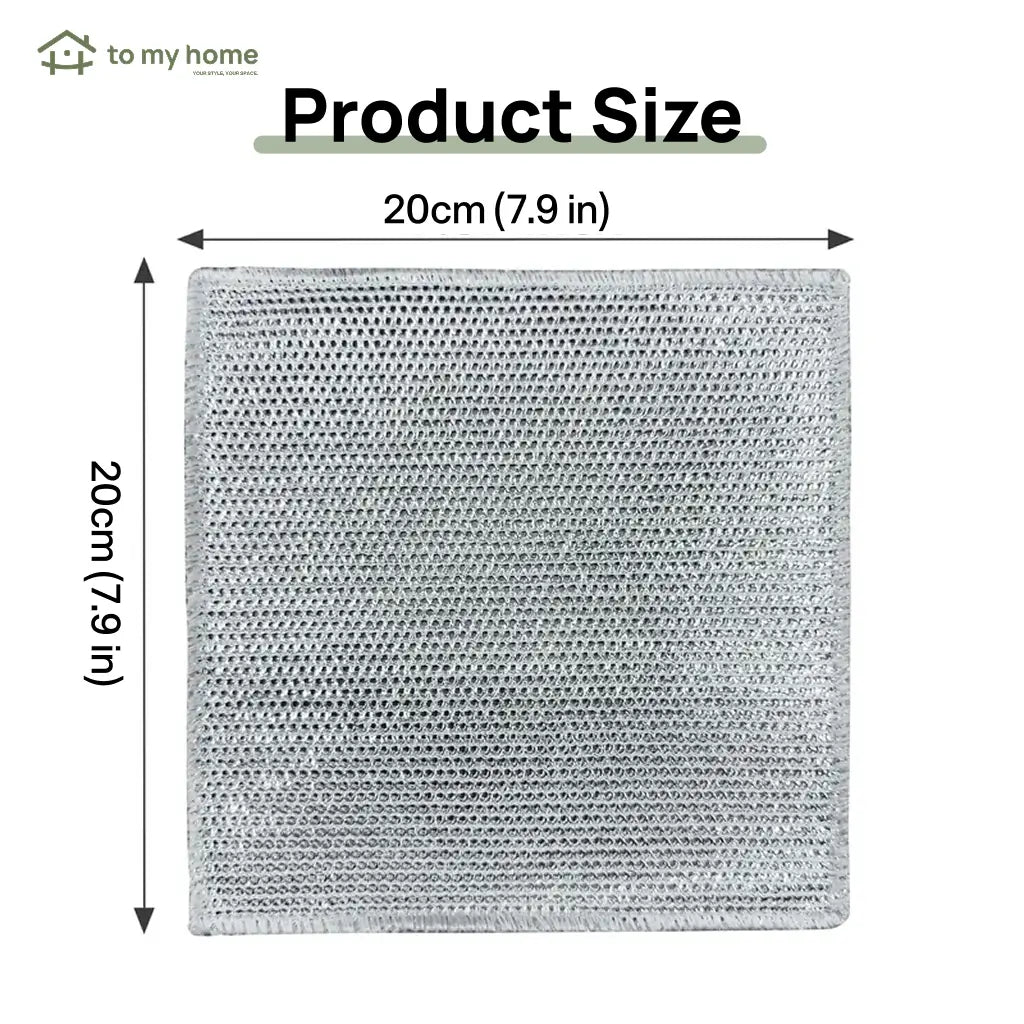 Non-Scratch Wire Dishcloths, 10-Pack 2-Layer Mesh Scrub Rags for Wet and Dry Kitchen Cleaning on Pots, Pans, Sinks and Stoves Tomyhome Global