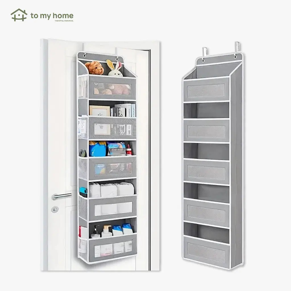 Over-the-door storage organizer with 5 tiers, anti-tilt design and 10 large pockets for bedrooms, bathrooms, dorm rooms and essentials Tomyhome Global
