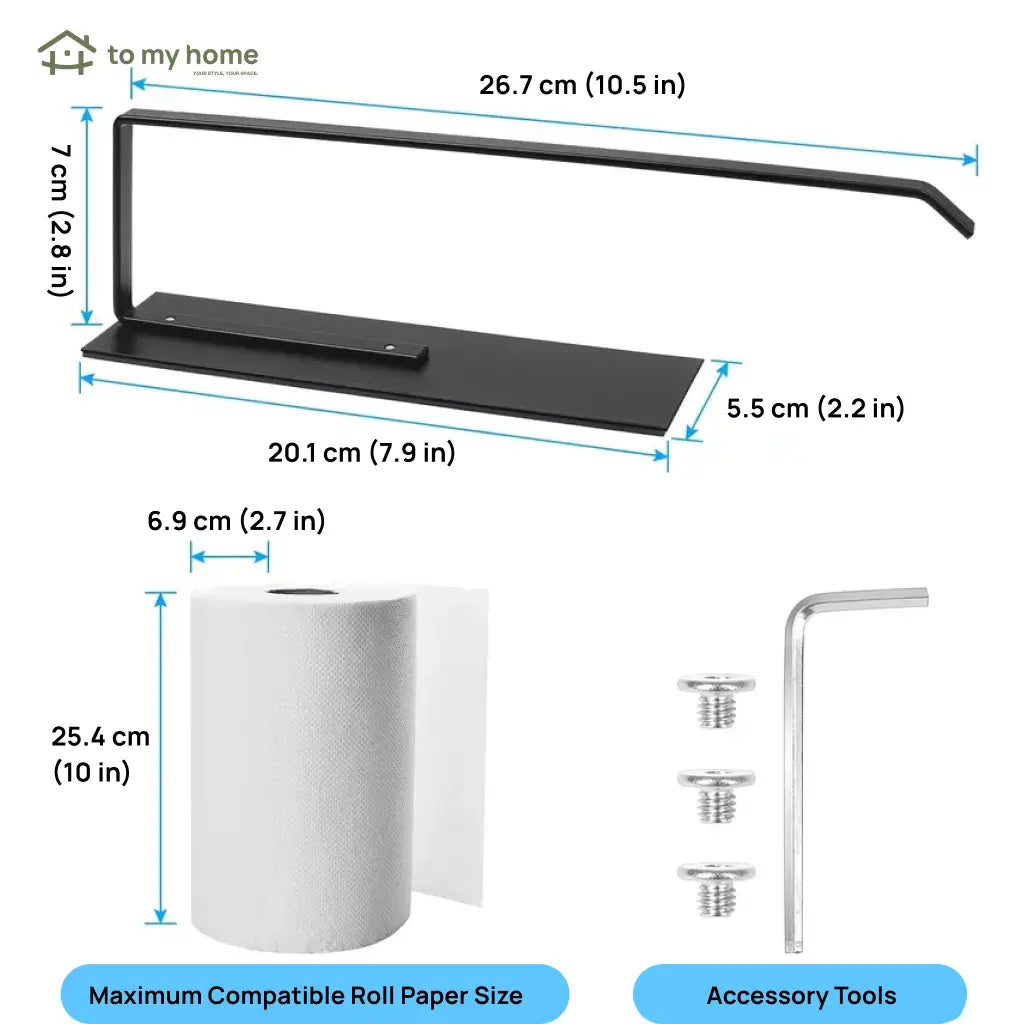 Magnetic paper towel holder with stainless steel rack for fridge, kitchen, RV, bathroom, pantry, and grill storage with easy roll access Tomyhome Global