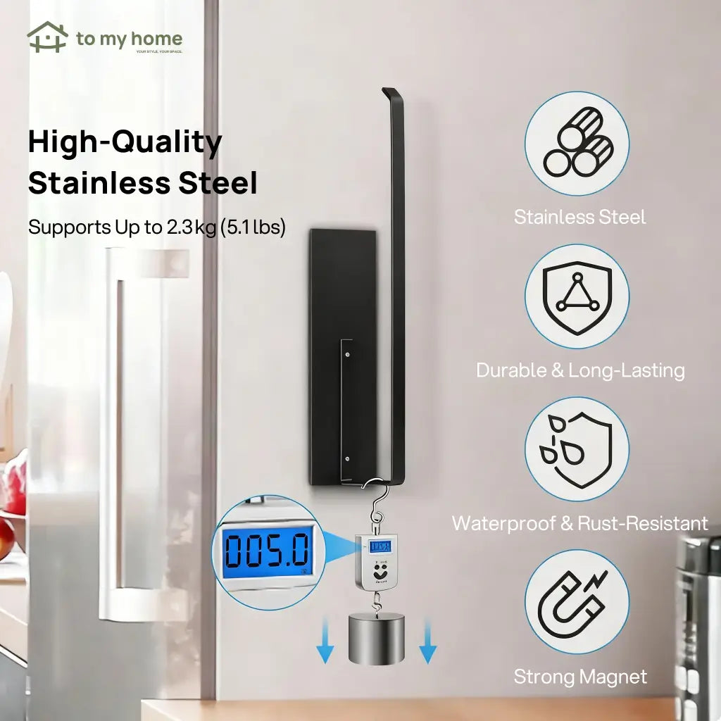 Magnetic paper towel holder with stainless steel rack for fridge, kitchen, RV, bathroom, pantry, and grill storage with easy roll access Tomyhome Global