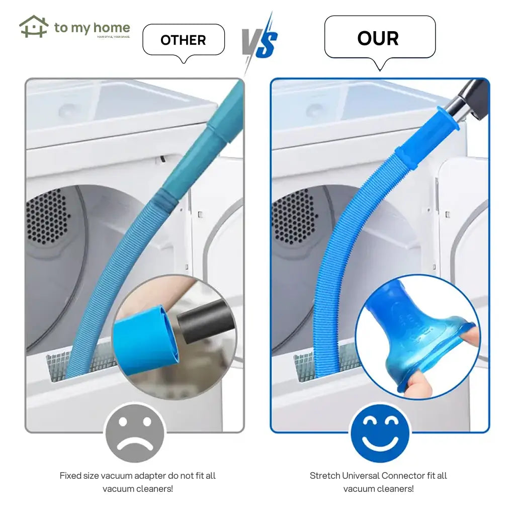 Dryer Vent Cleaner Kit with Universal Vacuum Hose Attachment for Daily Lint Removal in Appliances, Sofa Crevices and Tighter Home Spaces Tomyhome Global