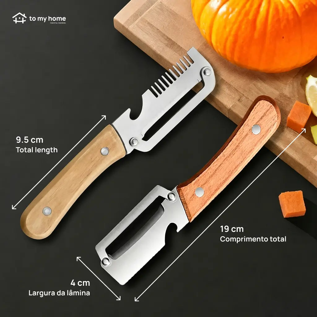Two-Piece Vegetable and Fruit Peeler Set with Ultra-Sharp Stainless Steel Blade, Wooden Handle, and Built-In Bottle Opener for Everyday Kitchen Prep Tomyhome Global