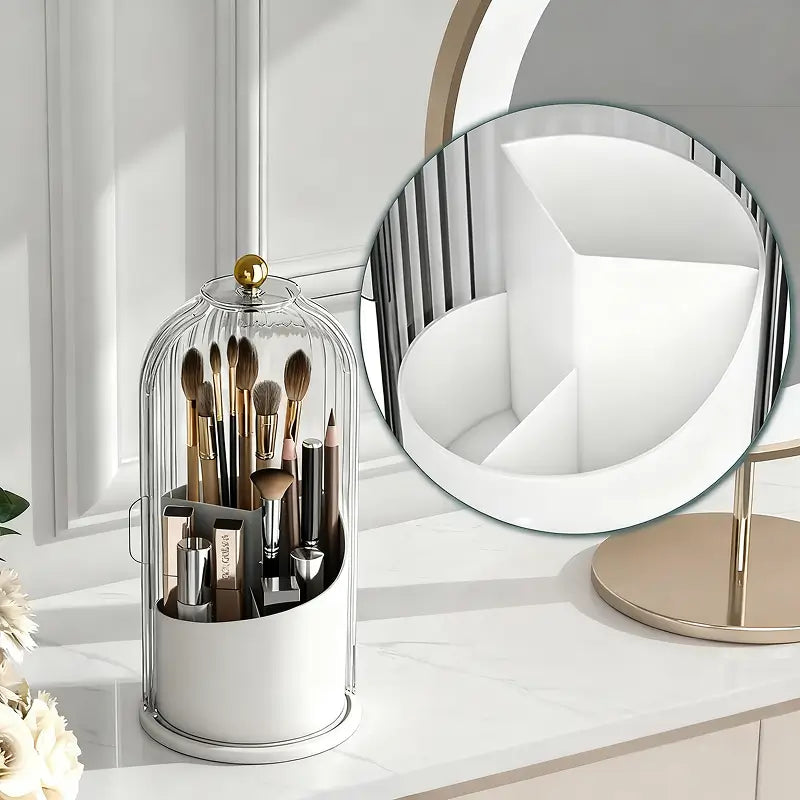 Dustproof 3-Slot Rotating Electric Toothbrush Holder Clear Stand Vanity Brush Bucket Storage Dental Oral Hygiene Tool Organizer Box Kit New Style