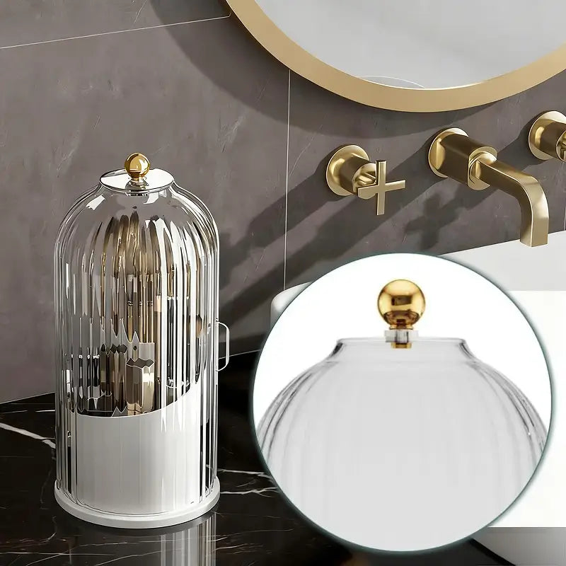 Dustproof 3-Slot Rotating Electric Toothbrush Holder Clear Stand Vanity Brush Bucket Storage Dental Oral Hygiene Tool Organizer Box Kit New Style