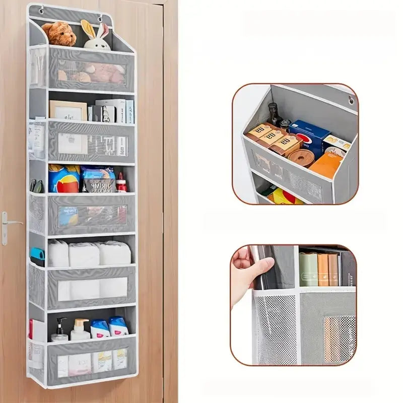 5-Tier Over Door Hanging Organizer 10 Large Pockets 20 kg Capacity Anti-Tilt Design for Bedroom Bathroom Nursery Dormitory Home Storage Solutions