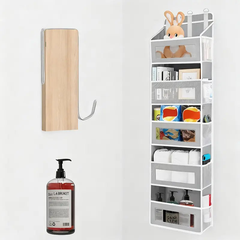 5-Tier Over Door Hanging Organizer 10 Large Pockets 20 kg Capacity Anti-Tilt Design for Bedroom Bathroom Nursery Dormitory Home Storage Solutions
