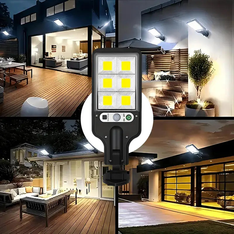 Solar LED Street Lights IP65 Waterproof Motion Sensor 3 Modes with Remote for Outdoor Pathway Backyard Garden Driveway Security Lighting Set