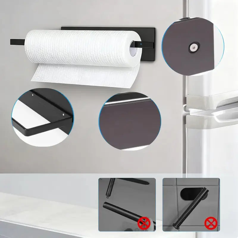 Portarotoli Magnetico per Frigorifero, Organizer a Parete per Rotoli, Bagno, Toilette, Dispensa, Camper e Cucina - Risparmia Spazio