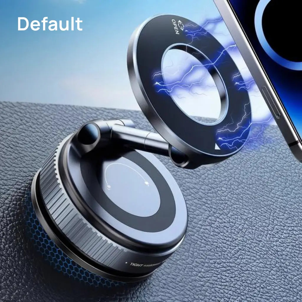 Magnetic car phone holder with vacuum suction cup and 360° rotation for dashboards, mirrors, travel, and hands-free viewing with all smartphones Tomyhome Global