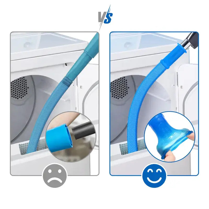 Dryer Vent Cleaner Kit Vacuum Hose Attachment with Universal Stretch Connector Efficient Lint Remover Tool for Laundry Maintenance and Fire Prevention Blue Color