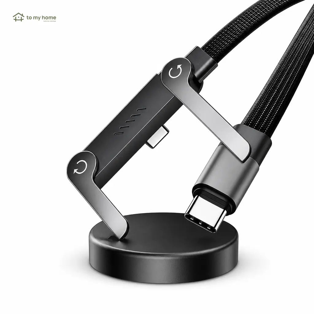 USB-C charging cable with 240W fast charging and hidden phone stand for phones, tablets, and laptops during gaming, office, travel days Tomyhome Global